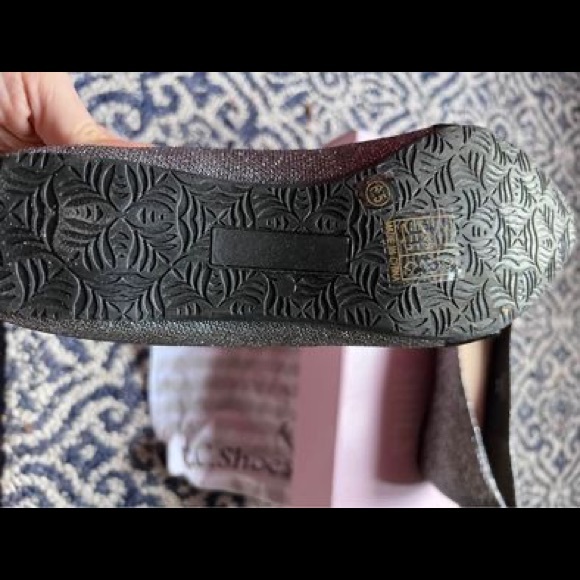 Black bow and Gray with sparkles flat shoes for woman  - size 6.5 - Picture 6 of 6